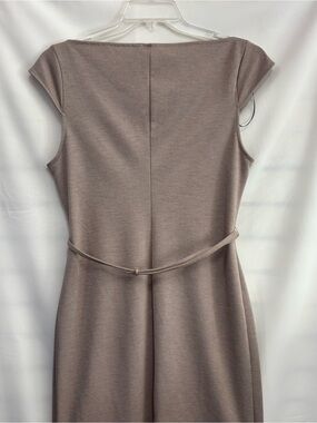H&M Taupe Midi Dress with Waist Tie